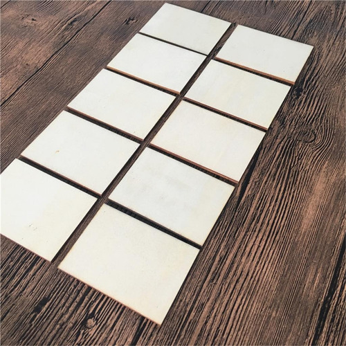 120x Piezas De Madera Rectangulares De Hojas De Madera Para