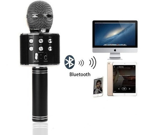 Imagen 2 de 3 de Micrófono Karaoke 5w Bluetooth Efectos De Voz Parlante