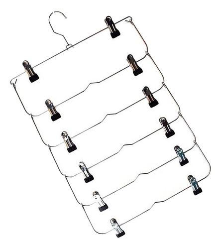 3 Pcs Folding Skirt Hanger With Multiple Clips