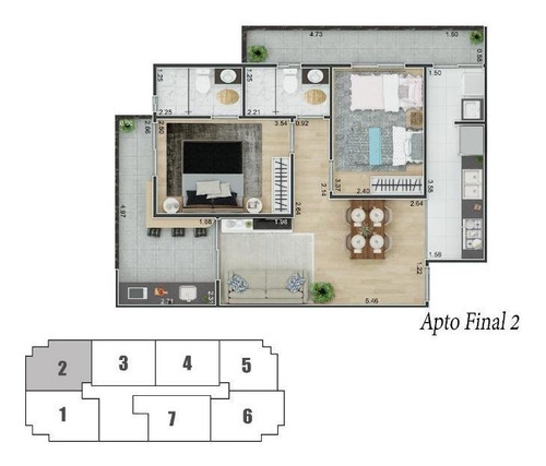 Imagem 2 de 14 de Apartamento Com Parcelamento Direto Até A Entrega Das Chaves 2 Dormitórios À Venda, 69 M² Por R$ 397.450 - Canto Do Forte - Praia Grande/sp - Ap3441