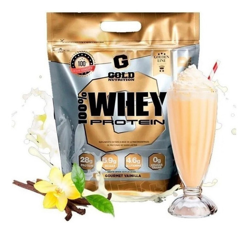 Whey Protein 100% 5 Lbs 28 Gr Gold Nutrition Sabor Vainilla