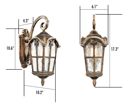 Luces De Pared Para Exteriores, Con Textura Martillada, Faro