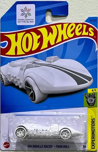 Carrinho Hot Wheels Braille Racer Twin Mill Branco Mattel