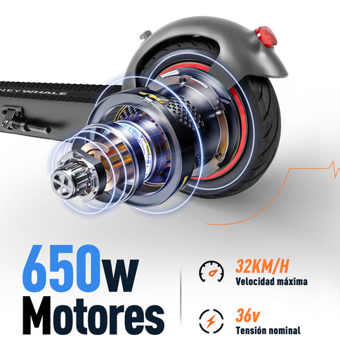 Scooter Eléctrico Patín E9 Max S Honey Whale Gris