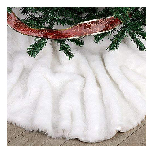 Falda De Árbol De Navidad De Faux Fur 30.7  Elegante Z7drt