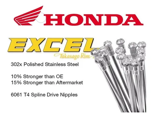 Rayos C/ Niples Excel Honda Tras 19x1,85/2,15 X32u