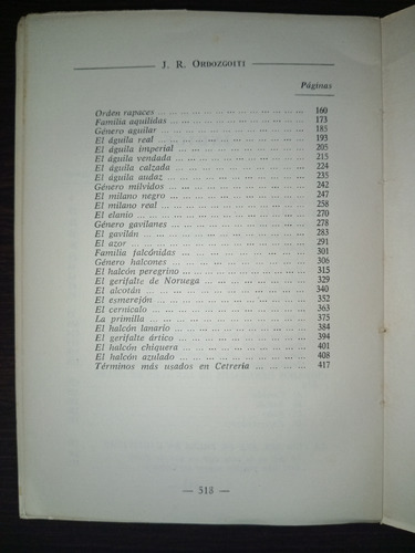 Cetrería Manual Para El Aficionado J. R. Ordozgoiti (Usado)