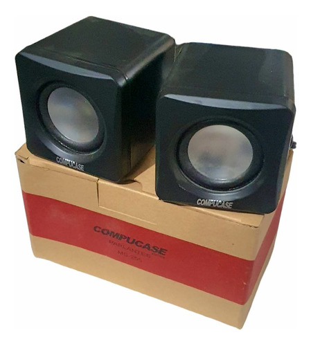 Parlantes Pc Compucase 2x 3w Rms 6x6x7cm Fichas Jack Y Usb  