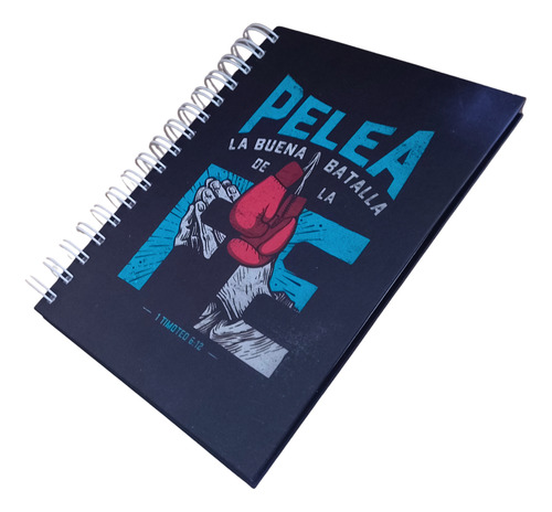 Cuaderno Tapa Dura - Regaleria Cristiana - Buena Batalla Negro