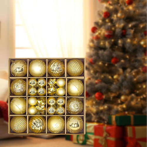 Juego De Adornos De Bolas De Navidad, Decoración De Oro