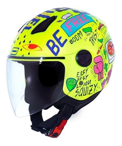 Capacete Norisk Orion Free Yellow Blue Azul Amarelo Aberto Tamanho do capacete 58