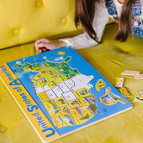 Melissa & Doug Rompecabezas De Madera Con Mapa De Ee. Uu. 4