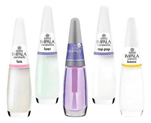 Kit 5 Esmaltes Impala Top Francesinha