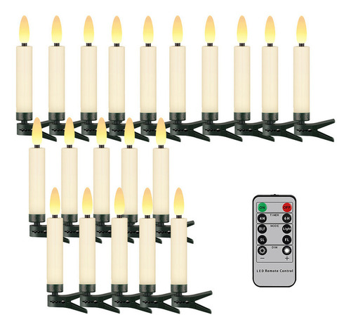 20 Led Candlelight Árbol De Navidad Luces De Control Remoto