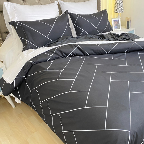 Imagen 3 de 6 de Funda Duvet Doble Estampado Andorra Negro