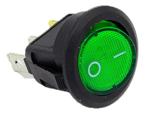 Llave Tecla 12v20a -1 Punto Univ. Luz Led Verde 5 Unidades