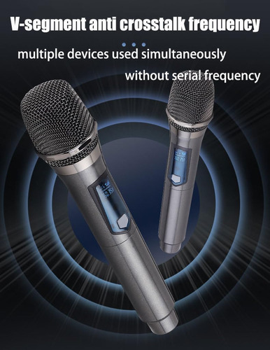 Micrófono Inalámbrico, Micrófono Uhf Dual Inalambrico Rec...