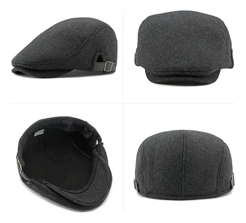 Ay Gorra De Boina De Lana Gruesa Y Cálida Para Hombre