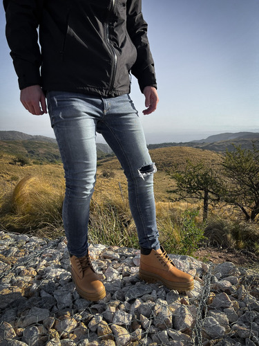 Borcego Bota De Cuero De Hombre Libertarios