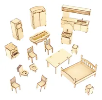 Comprar Kit De Muebles Para Muñecas Set 16 Piezas En Madera Mdf