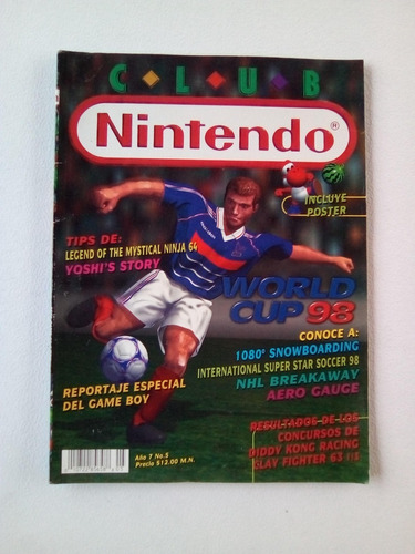 Revista Club Nintendo Año 7 Num 5, World Cup 98, Trae Poster