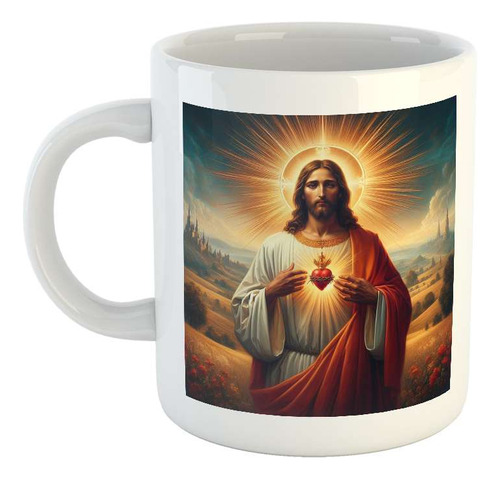 Taza Ceramica Sagrado Corazon De Jesus Dios Jesus M4