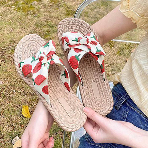 Zapatillas H Con Punta Abierta Para Mujer, Sandalias Cómodas
