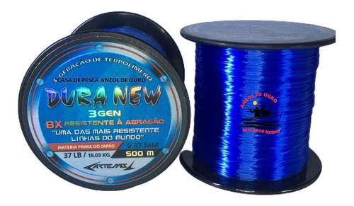 Línea de monofilamento Duranew de 0,37 mm y 500 m, nuevos núcleos de duranio, color azul