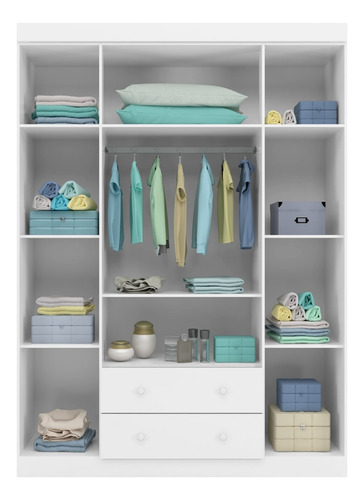 Guarda Roupa Infantil 04 Portas 100% Mdf Livia Branco - Pho