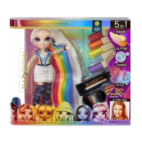 Set Muñeca Rainbow High Hair Studio 5 En 1 Con Accesorios