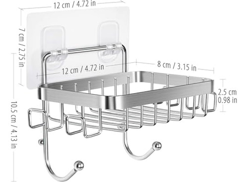 Porta Jabón Odesign Con 6 Ganchos, Soporte Para Esponja De B