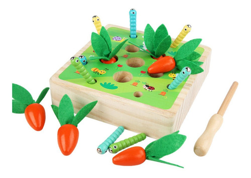 Juguete Montessori Forma De Cosecha Tamaño A Zanahorias 