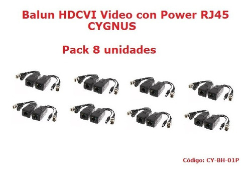 Imagen 2 de 9 de Pack Balun Conector Plug Dc Macho/hembra X 8 Unidades Cygnus