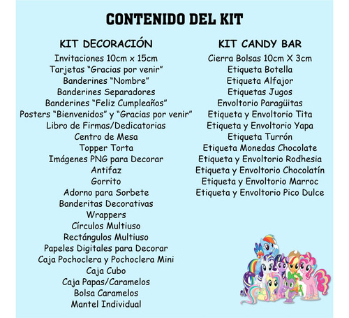 My Litlle Pony Kit Cumpleaños Imprimible Editable Candy Bar