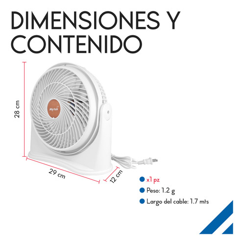 Ventilador De Mesa Portátil 3 Aspas Silencioso 9 Pulgadas