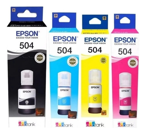 Tintas Epson Originales T504 Kit X 4 Colores Diginet