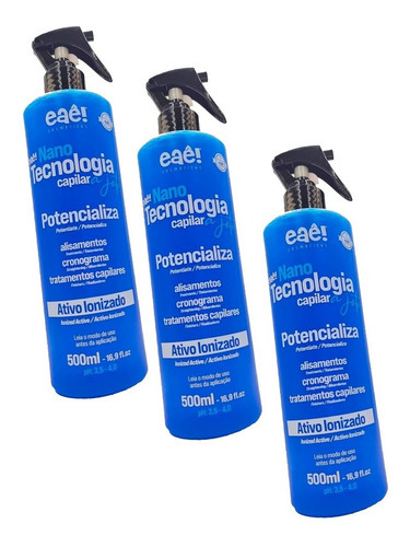 Kit 3 Nanotecnologia Capilar A Jato Potencializador Eaê