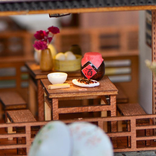 1:24 Casa De En Miniatura De Con Muebles Y Accesorios Led