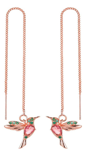 Pendientes De Enhebrador De Colibrí De Oro Para Mujer, De De