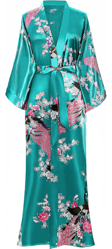 Babeyond Bata Tipo Kimono Para Mujer, Bata Larga Con Estampa