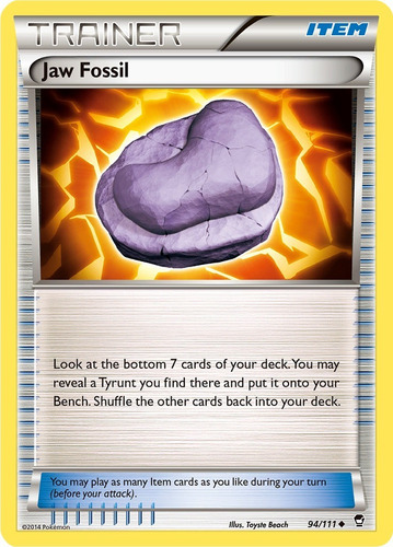 Cartas Pokemon Item Jaw Fossil 94/111 Xy Ffi (Usado)