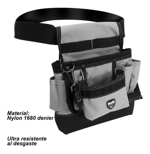 Imagen 6 de 8 de Bolso Porta Herramientas Profesional Cinturón Nylon Kwb