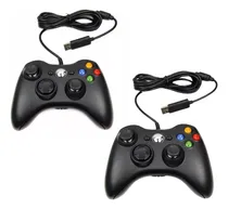 Comprar Kit Com 2 Controles Para Xbox 360 Pc Com Fio Joystick Manete