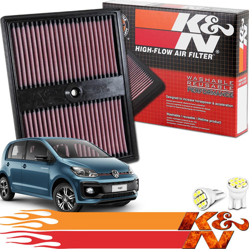Imagem 1 de 5 de Filtro Ar Esportivo Inbox K&n Ken 33-3037 Up 1.0 Tsi 2019