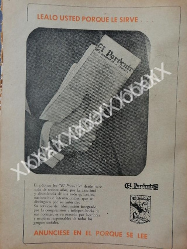 Cartel De Publicidad Del Diario El Porvenir 1962 N76 Monterr