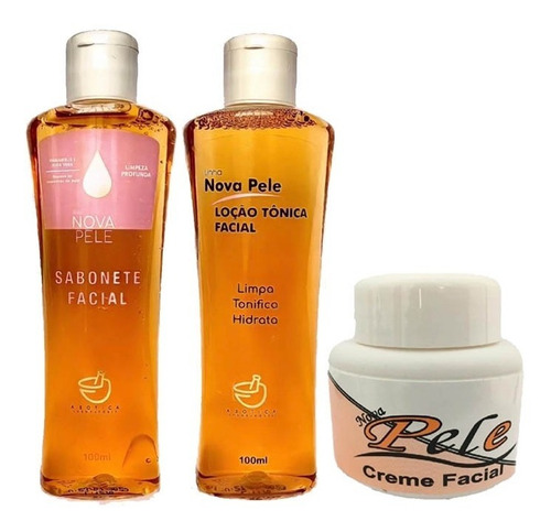 Kit Creme Facial Nova Pele + Sabonete + Loção Tônica 