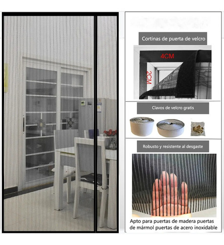 Cortina Magnetismo Mosquitera Para Puertas Variadas Color 210x90 FOOFOO