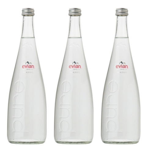 Agua Mineral Evian Botella Vidrio 750 Ml. Llevá 3, Pagá 2