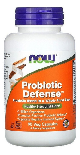 Probiotic Defense, 90 Caps Now Foods Sabor Sin Sabor