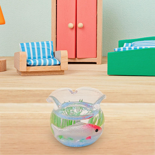 3 Pecera En Miniatura Para Casa De Muñecas, Mini Escena Oro